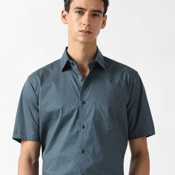 Van Heusen Men Geometric Printed Spread Collar Formal Shirt-picture-22