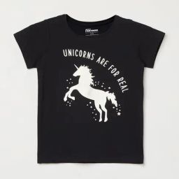 Fame Forever By Lifestyle Girls Navy Cotton Printed T-shirt-image-9