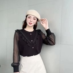 KPOP Women Self Design Round Neck Cuffed Sleeves Top-picture-17