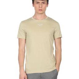 Calvin Klein Jeans Beige Cotton Slim Fit Logo Printed T-Shirt-image-59