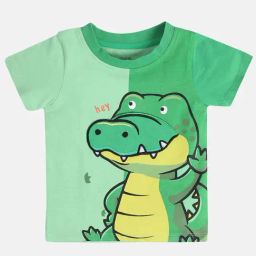 Miniklub Green Knit Regular Printed T-Shirt-image-64