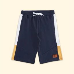 Pantaloons Junior Navy & White Cotton Color Block Shorts-picture-7