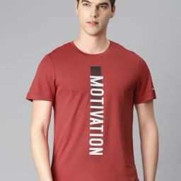ALCIS Red Slim Fit Anti Static Printed Sports T-Shirt-image-54