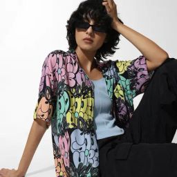 Only Multicolor Viscose Printed Shirt-image-74