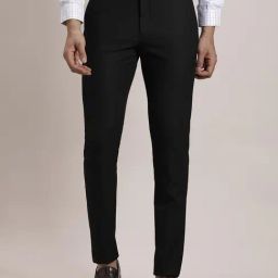 Turtle Black Ultra Slim Fit Self Design Trousers-image-70