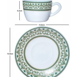 Cello White Opalware Cup & Saucer - Set of 6 image 3