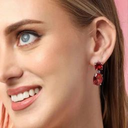 Sohi Gold Plated Party Designer Stone Drop Earrings image 2