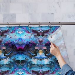 ArtzFolio Purple & Pink Abstract Printed Waterproof Shower Curtain-image-94