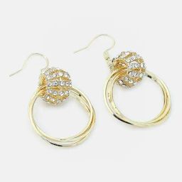 Sohi Gold Plated Party Designer Stone Drop Earrings-10