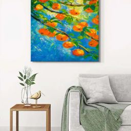 999Store Multicolor Canvas Orange Orchard Wrapped Painting-22