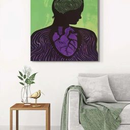 999Store Multicolor Canvas Mystical Silhouette With Heart Wrapped Painting-70