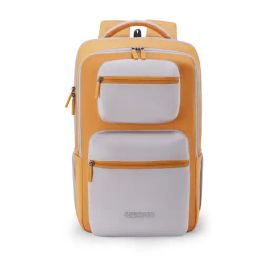American Tourister Beige Unisex Office Laptop Backpack-image-7