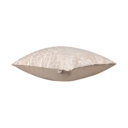 Home Cream-Coloured & Silver-Toned Set of 2 Ethnic Motifs Square Cushion Covers image 4