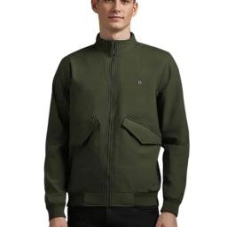 Louis Philippe Green Cotton Regular Fit Solid Jacket-picture-28