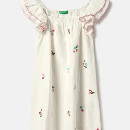 United Colors of Benetton Girls Floral Embroidered Cotton Shift Dress-picture-36