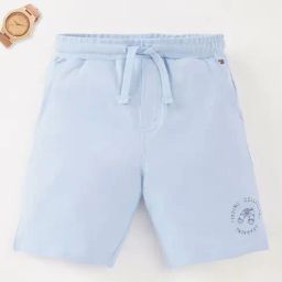 Ed-a-Mamma Kids Light Blue Solid Shorts-image-74