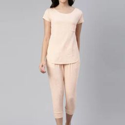 Enamor Pink Printed Shirt Shorts Set-image-44