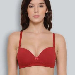 Lyra Red Cotton Seamless Bra-picture-22