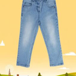 MINIKLUB Kids Blue Solid Denim Pants-image-36