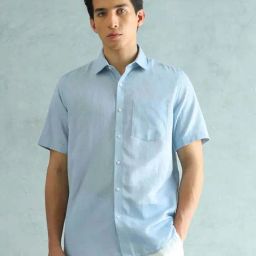 Arrow Blue Cotton Regular Fit Shirt-picture-48