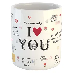 ARTBUG White Printed Ceramic Glossy Core Set of Cups and Mugs image 5