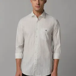 Louis Philippe Grey Cotton Slim Fit Printed Shirt-picture-22