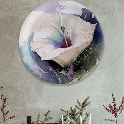 Nestroots English Lily Multicolor Porcelain Wall Plate-14