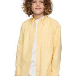 GAP Boys Yellow Cotton Solid Shirt-image-11