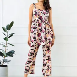 all about you Floral Printed Shoulder Straps Pure Cotton Top With Trouser-picture-37