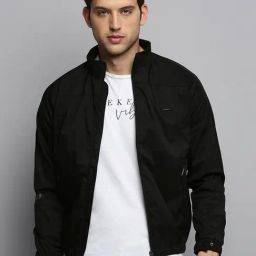 Showoff Black Regular Fit Jacket-3