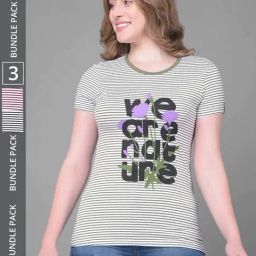 Dollar Blue & Pink Cotton Striped Sports T-Shirt - Pack Of 3-image-18