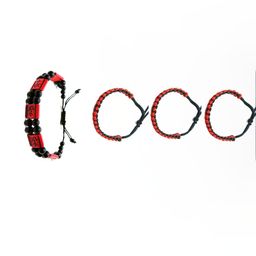 Dynamic Retail Global Men's Multicolor Macrame Braided Wraparound Bracelet Pack of 4-image-11