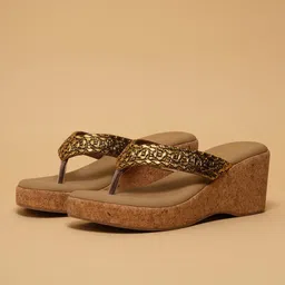 ERIDANI Women Embellished Wedge Heels Sandals With Western - Embellished-picture-47