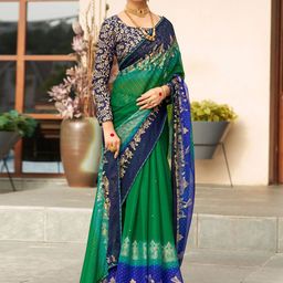 Anouk Ethnic Motifs Zari Poly Chiffon Saree-picture-15