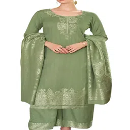 DRAVINAM Trends Embellished Unstitched Dress Material-image-20