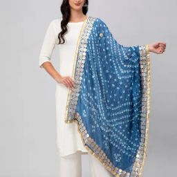 Aditi Wasan Aqua Printed Bandhani Dupatta-10