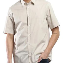 Calvin Klein Beige Cotton Regular Fit Shirt-image-35