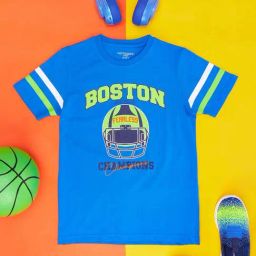 Pantaloons Junior Boys Cobalt Blue Cotton Printed T-Shirt-image-1