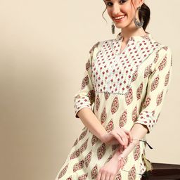 Sangria Ethnic Motifs Printed Gotta Patti Kurta with Palazzos-image-42