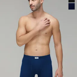 AMUL COMFY Pack Of 3 Pure Cotton Mid Rise Long Trunks - AC-FCTRIE-BLK-NVY-AF-XS-3PC-picture-11