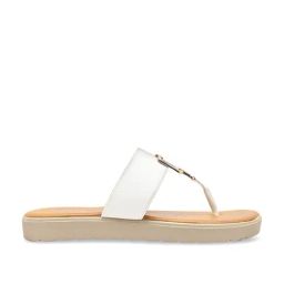 Rocia by Regal Women's White T-Strap Sandals-image-26