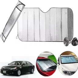 Auto Pearl F63 Dashboard Sun Shade Cover with Suction Cup for Toyota Camry (Silver)-28