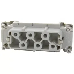 MOLEX Heavy Duty Connector Inserts / Modules HEAVY DUTY INSERT, RCPT, 6POS, 20-10AWG 93601-0211-35