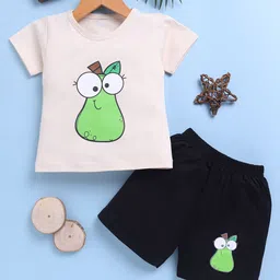 Toonyport Girls Printed Round Neck Pure Cotton T-Shirt With Shorts-image-83