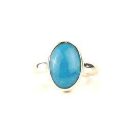 GenZcomplex Silver-Plated Brass Turquoise Finger Ring-49