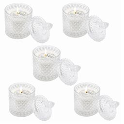 Coco Crush Lavender Aromatherapy Crystal Jar Candle -100% Pure Soy Wax - Pack of 5 - 85g each (425g)-image-86