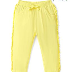 Babyoye Cotton Lycra Full Length Lounge Pants Solid Colour - Yellow-image-50