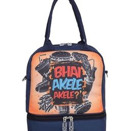 Echo Boomers Blue Bhai Printed Double Layer Insulated Tiffin Lunch Double Bag with Multi Zipper Pockets-image-28