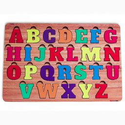Fiddlys Wooden Educational Puzzle, Alphabet Shapes and Numbers Learning Toy (Alphabet)-20