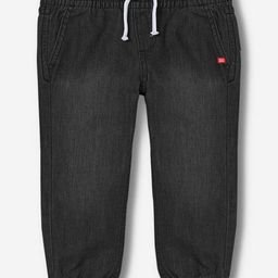 Bonkids Cotton Woven Mild Washed Jogger Jeans - Black-image-39
